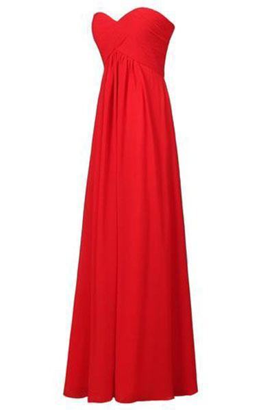 Sweetheart Bridesmaid Chiffon Prom Dress Long Evening Gown Blush RS235