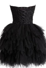Load image into Gallery viewer, Mini Princess Strapless Ruffled Homecoming Cocktail Dress D0237