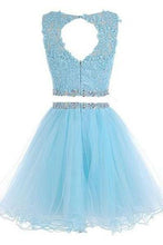 Load image into Gallery viewer, Two Pieces Prom Dresses Applique Short Homecoming Dresses HY115