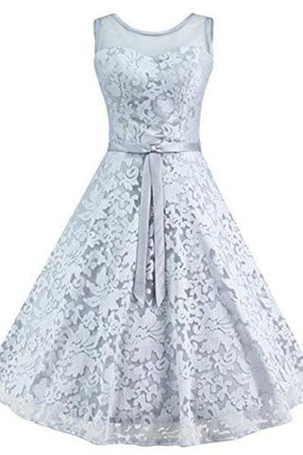 Elegant Floral Lace Cap Sleeve Bridesmaid Prom Dress RS206