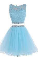 Load image into Gallery viewer, Two Pieces Prom Dresses Applique Short Homecoming Dresses HY115