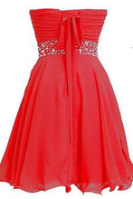 Load image into Gallery viewer, Short Chiffon Strapless Crystal Homecoming Dress D0263