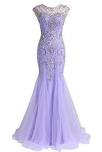 Load image into Gallery viewer, Prom Dresses A Line Beaded Bodice Open Back Party Dresses RS219