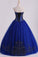 2024 Dark Royal Blue Ball Gown Sweetheart Floor Length Quinceanera Dresses With Beading