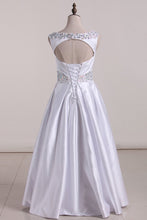 Load image into Gallery viewer, 2024 New Arrival Scoop With Beading Satin Flower Girl Dresses