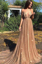 Load image into Gallery viewer, 2024 Sexy Backless Spahgetti Straps Halter Long Evening Prom Dresses