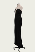 Load image into Gallery viewer, Sexy Black Mermaid V Neck Strapless Prom Dresses with Slit, Evening SRS15663