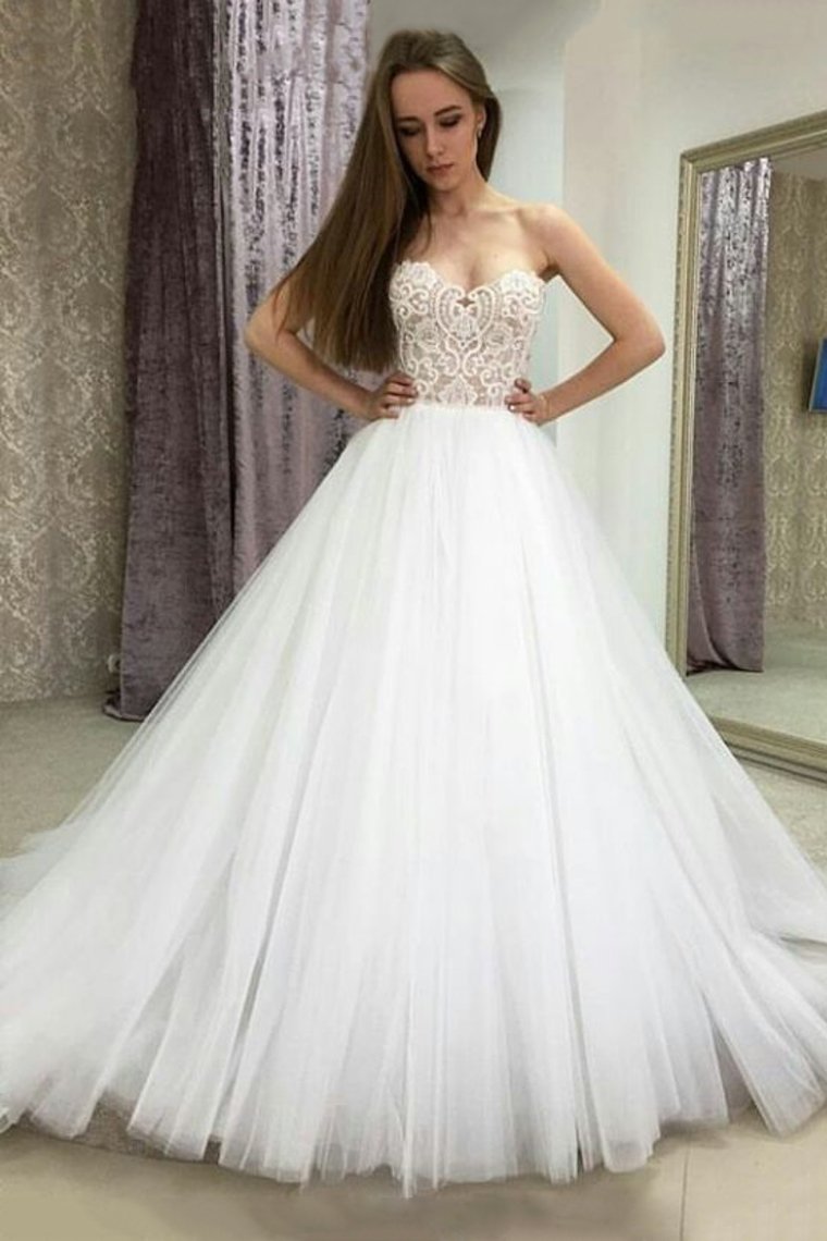 2023 Sweetheart A Line Tulle With Applique  Wedding Dresses