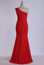 Load image into Gallery viewer, 2024 Bridesmaid Dresses One Shoulder Trumpet/Mermaid Chiffon Floor Length
