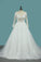 2023 Scoop Long Sleeves Tulle Wedding Dresses With Applique Chapel Train