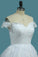 2023 Off The Shoulder A Line Wedding Dresses Tulle With Applique Sweep Train
