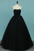 Load image into Gallery viewer, 2024 New Arrival Strapless Tulle Prom Dresses A Line With Ruffles
