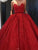 Sparkly Ball Gown Burgundy Strapless Sweetheart Prom Dresses, Long Quinceanera Dresses SRS15428
