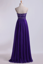Load image into Gallery viewer, 2024 Sweetheart Empire Waist A-Line Prom Dress With Beads Floor-Length Chiffon
