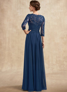 V-neck Dress Floor-Length Bride A-Line the Beryl Mother of the Bride Dresses Lace of Chiffon Mother