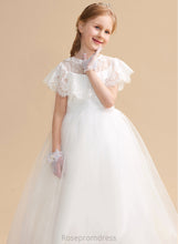 Load image into Gallery viewer, - Neck Dress Tulle/Lace Scoop A-Line Sleeveless Flower Floor-length Flower Girl Dresses Brianna Girl