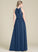 ScoopNeck Ruffle Bow(s) Embellishment Silhouette Fabric Length A-Line SplitFront Neckline Floor-Length Skyler Bridesmaid Dresses
