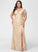 Silhouette Straps&Sleeves A-Line Lace Neckline Fabric Length V-neck Floor-Length Melina Floor Length A-Line/Princess Bridesmaid Dresses