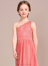Load image into Gallery viewer, Junior Bridesmaid Dresses One-Shoulder Chiffon A-Line Lace Cameron Floor-Length