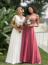 Load image into Gallery viewer, V-neck Mckayla Dress Wedding Dresses Chiffon Wedding A-Line Lace Floor-Length