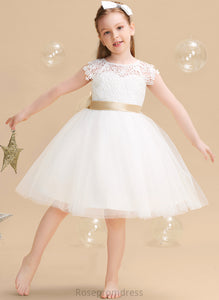- Short sash) Emma Flower Flower Girl Dresses Sash/Bow(s) Sleeves Scoop (Undetachable Tulle/Lace Girl Dress A-Line Neck Knee-length With