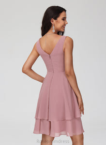 Dress Homecoming Dresses Ruffle A-Line With Short/Mini V-neck Homecoming Giovanna Chiffon