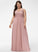 Silhouette Floor-Length Ruffle A-Line V-neck Length Neckline Embellishment Fabric Lydia Natural Waist A-Line/Princess Bridesmaid Dresses