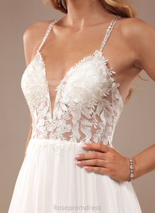Dress Train Wedding Dresses A-Line V-neck Wedding Sequins With Beading Lace Harmony Chiffon Lace Sweep