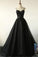 Charming Black Spaghetti Straps Sweetheart Tulle Evening Dresses, Formal SRS20398