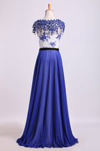 Load image into Gallery viewer, 2024 Prom Dresses Scoop Neckline Floor Length A Line #30889