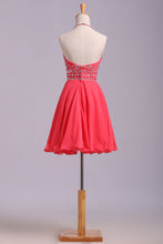 Load image into Gallery viewer, 2024 Halter A Line Sexy And Cute Homecoming Dress Short/Mini Chiffon&amp;Tulle Beaded