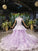 Ball Gown Lace Appliques Cap Sleeves Long Prom Dresses, Quinceanera SRS20480