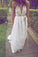 2023 New Style Deep V-Neck A-Line Sleeveless White Open Back Sexy Ivory Lace Wedding SRS10088
