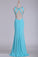 2024 Sexy Open Back Scoop With Beads And Slit Prom Dresses Spandex Sheath
