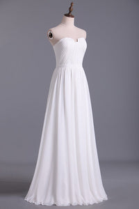 2024 Chic Prom Dresses Long A Line Strapless Chiffon Ivory Color Petite Size Under 200