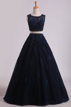 Load image into Gallery viewer, 2024 Two-Piece Scoop Floor Length Tulle Quinceanera Dresses With Beads And Applique