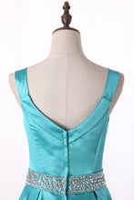 Load image into Gallery viewer, 2024 New Arrival A Line Prom Dresses Straps Satin With Beading