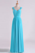 Load image into Gallery viewer, 2024 Prom Dresses Off The Shoulder A Line Chiffon Floor Length With Ruffles
