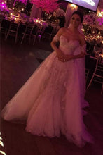 Load image into Gallery viewer, 2024 Mermaid Off The Shoulder Tulle With Applique Wedding Dresses Court Train Detachable