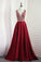 2024 V Neck Satin Prom Dresses A Line With Beading Open Back Sweep Train