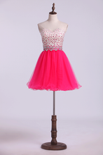 Load image into Gallery viewer, 2024 Sweetheart Homecoming Dresses A-Line Beaded Bodice Tulle
