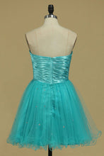 Load image into Gallery viewer, 2024 Sweetheart Homecoming Dresses A Line Short/Mini With Beads And Bow Knot