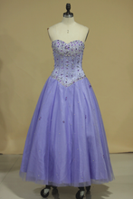 Load image into Gallery viewer, 2023 Tulle Sweetheart Beaded Bodice Ball Gown Quinceanera Dresses