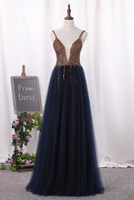 Load image into Gallery viewer, 2023 New Arrival Prom Dresses Spaghetti Straps Tulle A Line Zipper Up