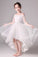 Cute Off The Shoulder High Low Half Sleeves Tulle Flower Girl Dresses