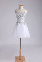 Load image into Gallery viewer, 2024 Sweetheart Homecoming Dresses A Line Short/Mini Beads &amp; Sequins