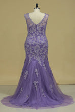 Load image into Gallery viewer, 2024 New Arrival Scoop Mother Of The Bride Dresses With Applique And Beads Mermaid Tulle