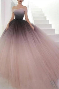Chic Tulle Off The Shoulder Ball Gown Princess Prom Dresses