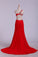 2024 Prom Dresses Red One Shoulder Chiffon