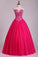 2024 Ball Gown Quinceanera Dresses Sweetheart Beaded Bodice Floor Length Tulle